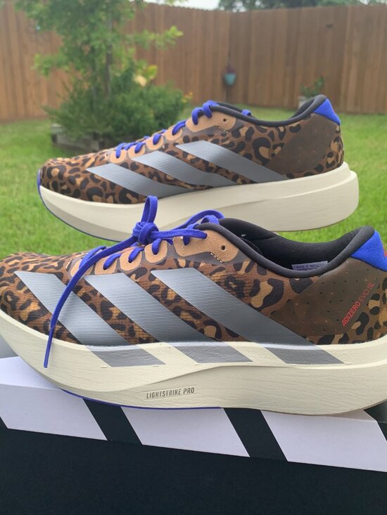 Adidas Adizero Evo SL Leopard Print Running Shoes Men 10.5 Women 11.5 JS4493